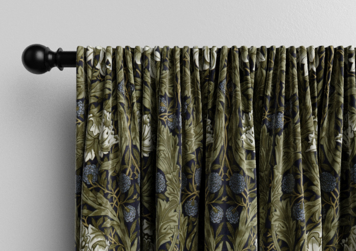 William Morris African Marigold Velvet, Cornflower - Made to Measure Curtains - Image 9